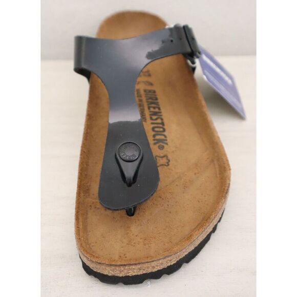 Birkenstock 0043661 Women Sz 6 Black Patent Leather Gizeh Birko-Flor Sandals - Picture 14 of 16